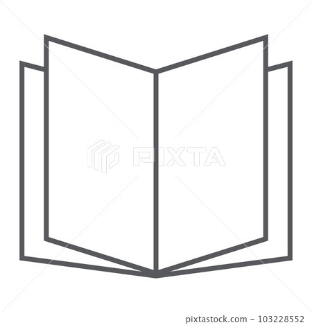 Open book thin line icon, school and education Open book thin line icon, school and education 103228552