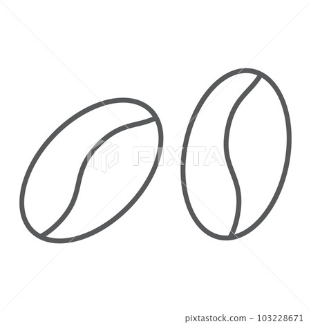 Coffee beans thin line icon, coffee and cafe Coffee beans thin line icon, coffee and cafe 103228671