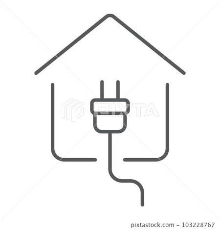 Electricity home thin line icon, real estate Electricity home thin line icon, real estate 103228767