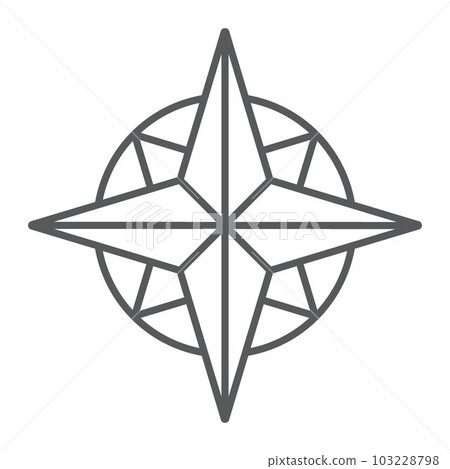 Compass thin line icon, navigator and geography Compass thin line icon, navigator and geography 103228798