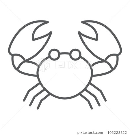 Crab thin line icon, animal and underwater Crab thin line icon, animal and underwater 103228822