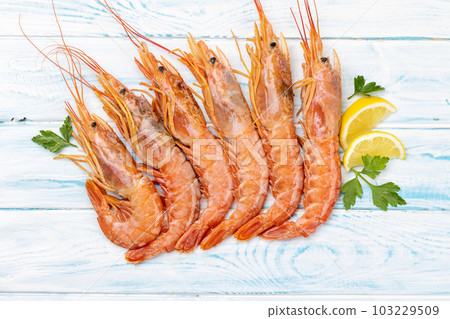 Fresh seafood. Langoustines Fresh seafood. Langoustines 103229509