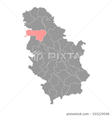 Srem district map, administrative district of Serbia. Vector illustration. 103229586