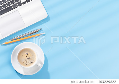 Top view business office desk 103229822