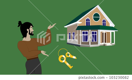 A man is going to buy a new house and take the keys. A man is going to buy a new house and take the keys. 103230082