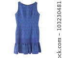 vintage women dress with Thai fabric indigo dye style isolated 103230481
