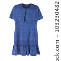 women dress with Thai fabric indigo dye style isolated 103230482