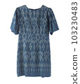 vintage women dress with Thai fabric indigo dye style isolated 103230483
