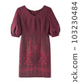 red vintage women dress with Thai fabric style isolated 103230484