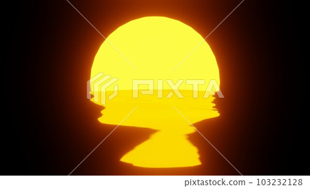 Sunset reflection in water or the ocean on black background. 103232128