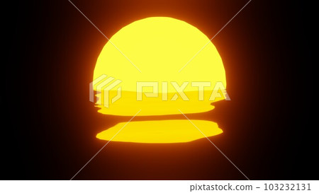 Sunset reflection in water or the ocean on black background. 103232131