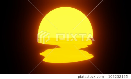 Sunset reflection in water or the ocean on black background. 103232135