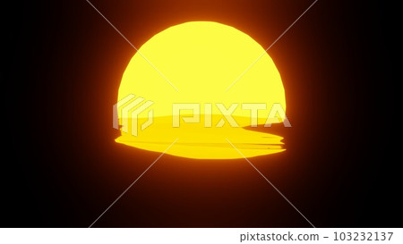 Sunset reflection in water or the ocean on black background. 103232137