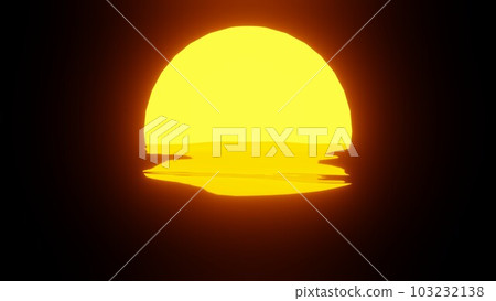 Sunset reflection in water or the ocean on black background. 103232138