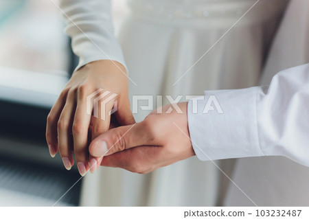 National wedding. Bride and groom. Wedding muslim couple during the marriage ceremony. Muslim marriage. 103232487