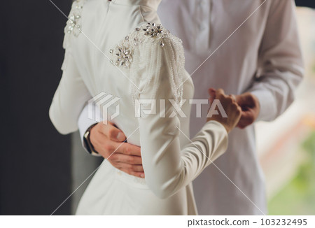 National wedding. Bride and groom. Wedding muslim couple during the marriage ceremony. Muslim marriage. National wedding. Bride and groom. Wedding muslim couple during the marriage ceremony. Muslim marriage. 103232495