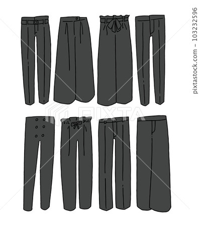 Illustration set of black pants 103232596