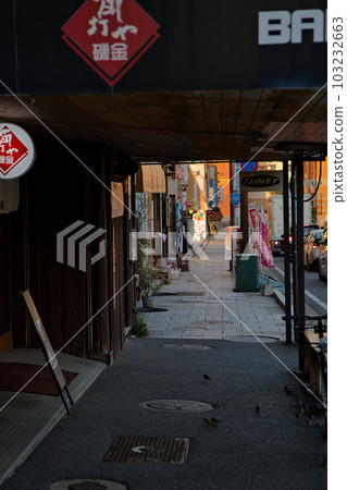 Cityscape of Mojiko Retro District at dusk 103232663