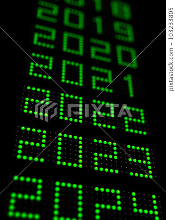 New year 2023 digital numbers timeline. 3D illustration 103233805