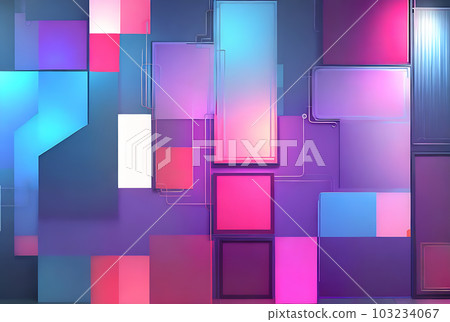 Abstract geometric background with magic neon. 103234067