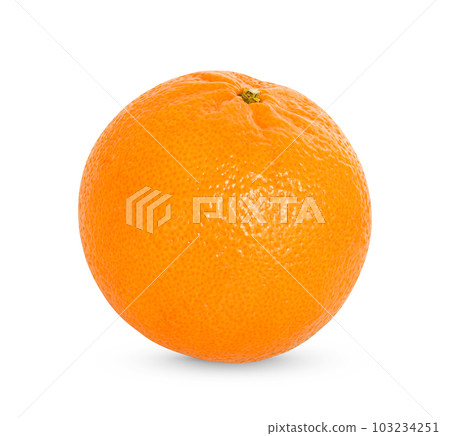 Fresh orange with leaves isolated on white background 103234251