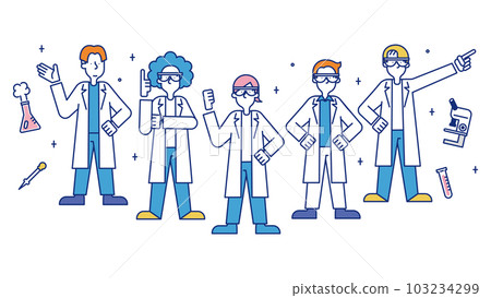 Man doing research with test tubes Man doing research with test tubes 103234299