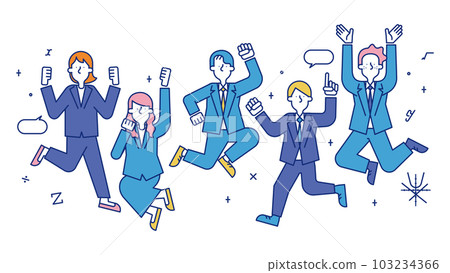 Illustration of a man and a woman who work as actuaries 103234366