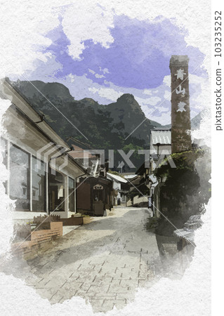 Watercolor-style Imari Okawachiyama Secret Kiln Village, Imari City, Saga Prefecture Watercolor-style Imari Okawachiyama Secret Kiln Village, Imari City, Saga Prefecture 103235252