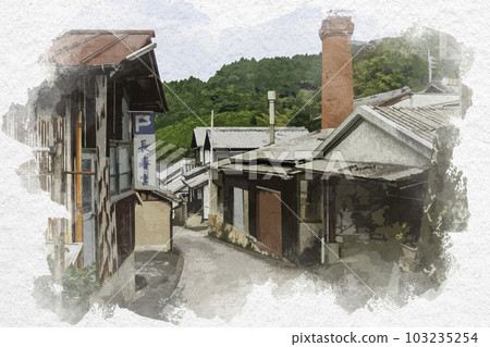 Watercolor-style Imari Okawachiyama Secret Kiln Village, Imari City, Saga Prefecture Watercolor-style Imari Okawachiyama Secret Kiln Village, Imari City, Saga Prefecture 103235254