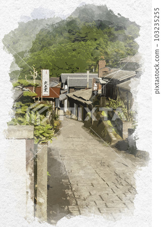 Watercolor-style Imari Okawachiyama Secret Kiln Village, Imari City, Saga Prefecture Watercolor-style Imari Okawachiyama Secret Kiln Village, Imari City, Saga Prefecture 103235255