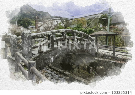 Watercolor-style Imari Okawachiyama Secret Kiln Village, Imari City, Saga Prefecture Watercolor-style Imari Okawachiyama Secret Kiln Village, Imari City, Saga Prefecture 103235314