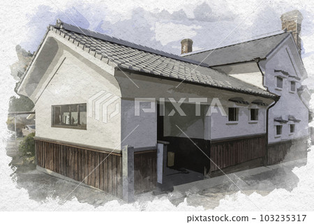 Watercolor-style Imari Okawachiyama Secret Kiln Village, Imari City, Saga Prefecture 103235317