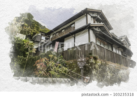 Watercolor-style Imari Okawachiyama Secret Kiln Village, Imari City, Saga Prefecture Watercolor-style Imari Okawachiyama Secret Kiln Village, Imari City, Saga Prefecture 103235318