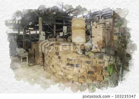 水彩風格的伊万里大川內山窯，佐賀縣伊万里市 103235347