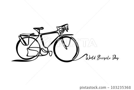 World Bicycle Day 3 June. Car free day, Clean Air for blue skies concept vector disign. 103235368