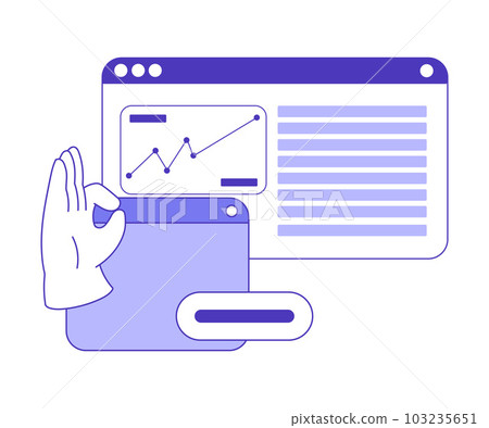 Business and Marketing with Graph or Chart Window Display Vector Illustration 103235651