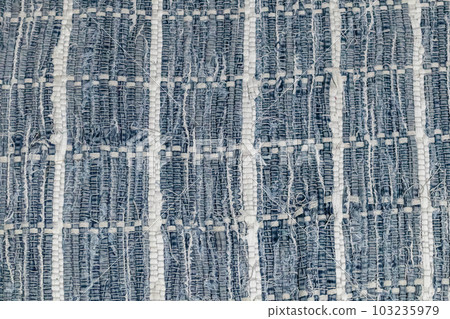 Blue and white old checked fabric close-up pattern Blue and white old checked fabric close-up pattern 103235979