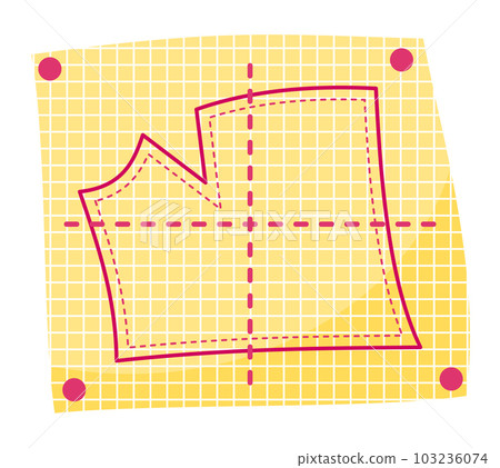 Tailor pattern at green background with dotted line, pattern of new fashionable cloth Tailor pattern at green background with dotted line, pattern of new fashionable cloth 103236074