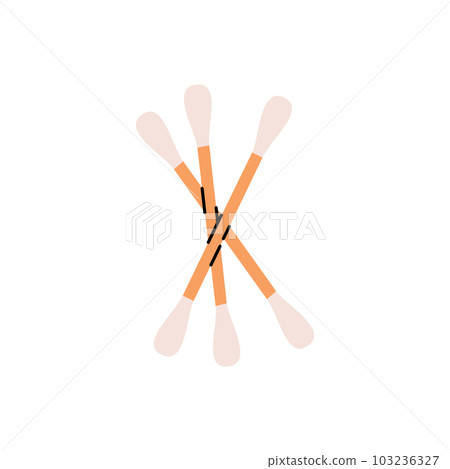 Cotton ear swab, ear sticks icon. Makeup and beauty tools silhouette. Vector illustration. 103236327