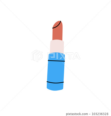 Lipstick, lip makeup, pomade icon. Makeup and beauty tools silhouette. Vector illustration 103236328