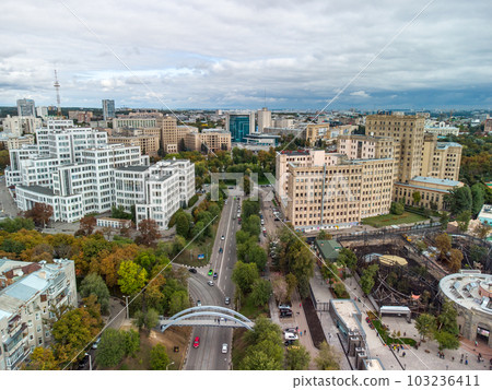 Autumn Freedom Square, Kharkiv city center aerial Autumn Freedom Square, Kharkiv city center aerial 103236411