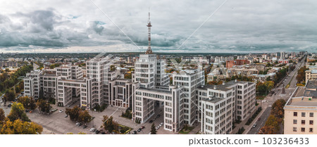 Autumn Derzhprom building, Kharkiv city aerial 103236433