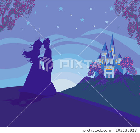 Magic castle and princess with prince Magic castle and princess with prince 103236928