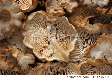 Natural fungus mycelium network texture closeup 103236984