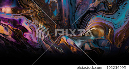 Metallic golden swirls morphing abstract fluid art Metallic golden swirls morphing abstract fluid art 103236995