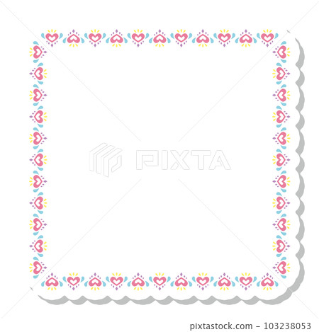 Heart frame material square pink 103238053
