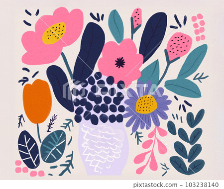 Grain hand drawn bold florals. Grain hand drawn bold florals. 103238140