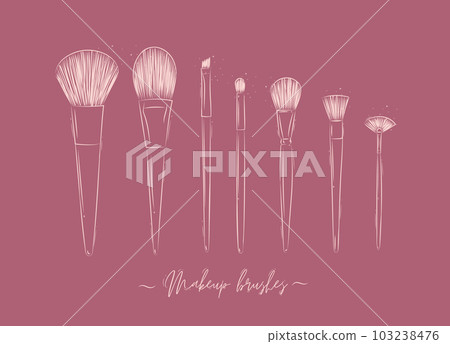 Makeup brushes beauty collection pink 103238476