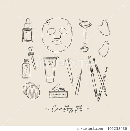 Face care tools collection beige 103238486