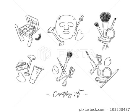 Cosmetology tools collection Cosmetology tools collection 103238487